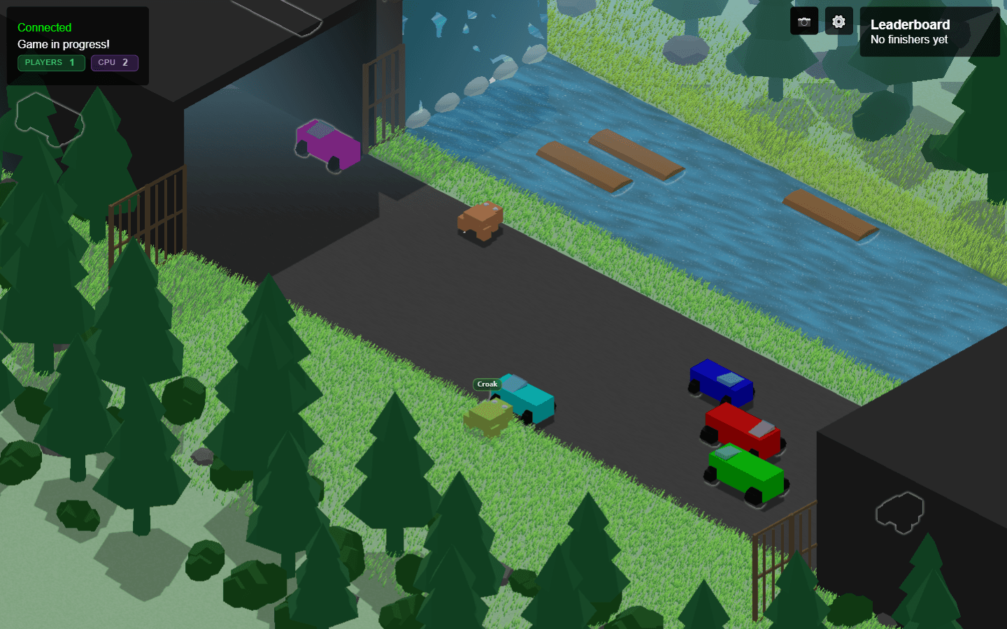 Forest border and fog, a stage in the Frogger world's visual build