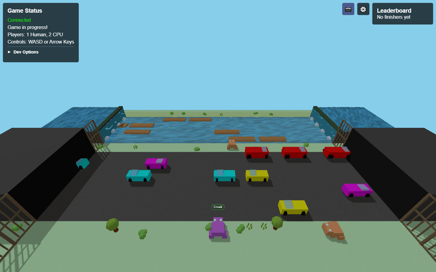 Waterfalls and moss, a stage in the Frogger world's visual build