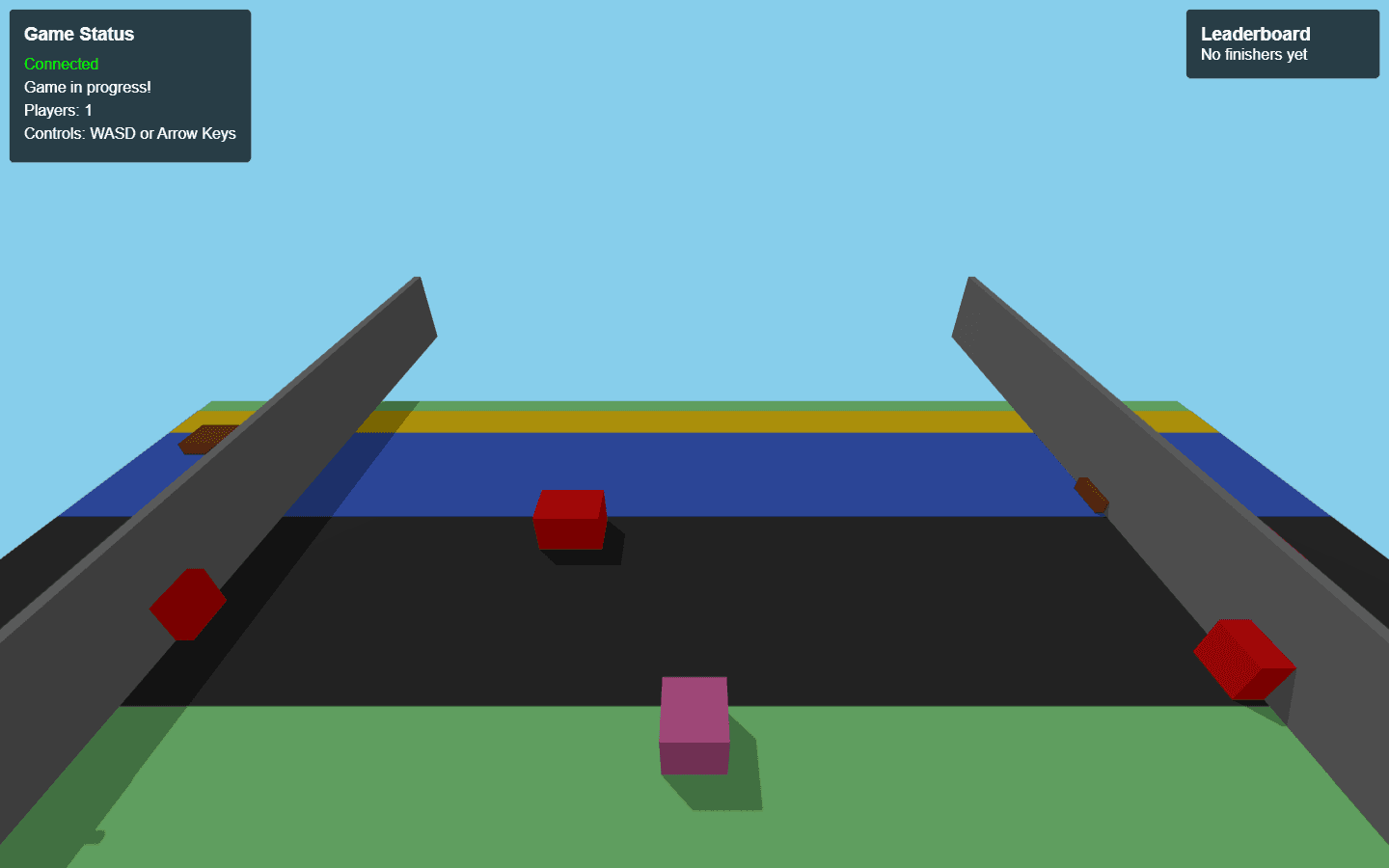 Cubes on flat color, a stage in the Frogger world's visual build