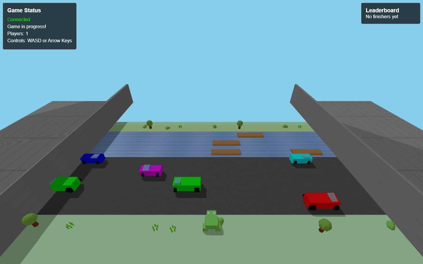 Models and foliage, a stage in the Frogger world's visual build